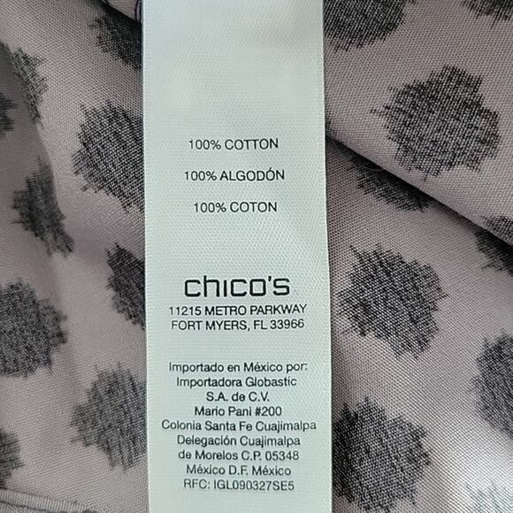Chico's Taupe Black Dot Wrinkle Resistant Button Front Shirt Size Small S - Picture 8 of 8